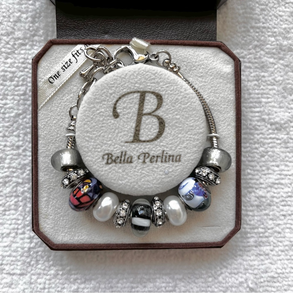BNIB BELLA PERLINA - #3 VIBRANT STERLING SILVER BEAD BRACELET